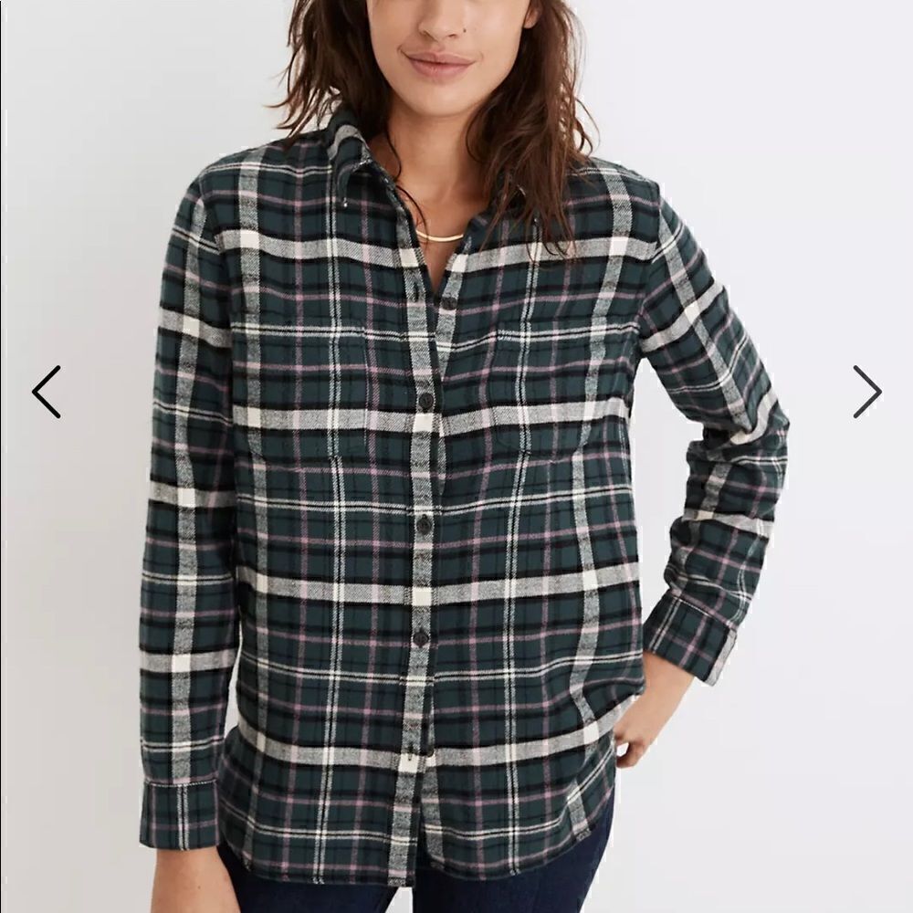 Madewell Classic Ex-Boyfriend Shirt Baywood Plaid Small - Picture 3 of 13